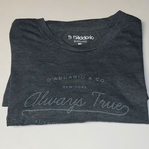 D'ADDARIO & CO. "Always True AUTHENTIC ACOUSTICS" Tee, Gray, Men's XL